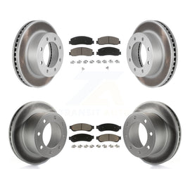 Front Rear Coat Brake Rotors Ceramic Pad Kit For Ford F-250 Super Duty F-350 4WD