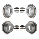 Front Rear Coat Brake Rotors Ceramic Pad Kit For Ford F-250 Super Duty F-350 4WD