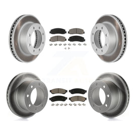 Front Rear Coat Brake Rotors Ceramic Pad Kit For 08-09 Ford F-250 Super Duty 4WD