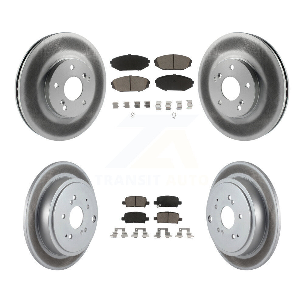 [Front+Rear] 2001-2002 Acura MDX Premium Coated Rotors & Ceramic Pads Brake Kit For Max Braking