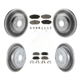 [Front+Rear] 2001-2002 Acura MDX Premium Coated Rotors & Ceramic Pads Brake Kit For Max Braking