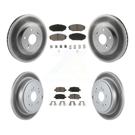 [Front+Rear] 2001-2002 Acura MDX Premium Coated Rotors & Ceramic Pads Brake Kit For Max Braking