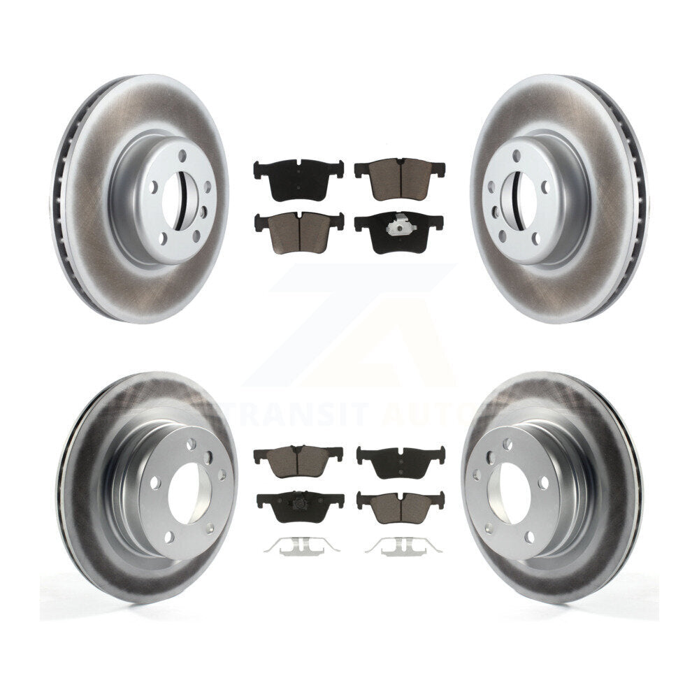 Front Rear Coated Disc Brake Rotors And Ceramic Pads Kit For BMW 328d