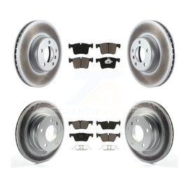 Front Rear Coated Disc Brake Rotors And Ceramic Pads Kit For BMW 328d