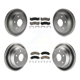 Front Rear Coated Disc Brake Rotors Ceramic Pad Kit For Chevrolet Avalanche 1500