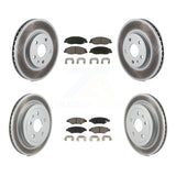 Front Rear Coated Disc Brake Rotors And Ceramic Pads Kit For Cadillac CTS
