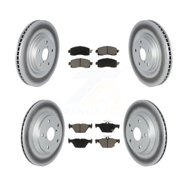 Front Rear Coated Disc Brake Rotors And Ceramic Pads Kit For Subaru Forester