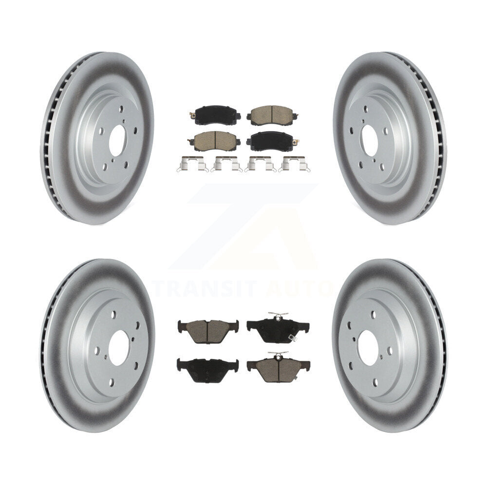 Kit de rotors de frein à disque enduits avant et arrière et plaquettes en céramique pour Subaru Forester 