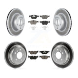 Front Rear Coated Disc Brake Rotors And Ceramic Pad Kit For BMW 328i 328xi 325xi