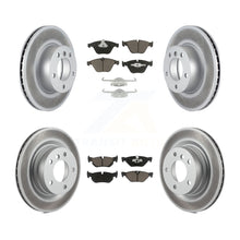 Load image into Gallery viewer, Front Rear Coated Disc Brake Rotors And Ceramic Pads Kit For BMW 323i