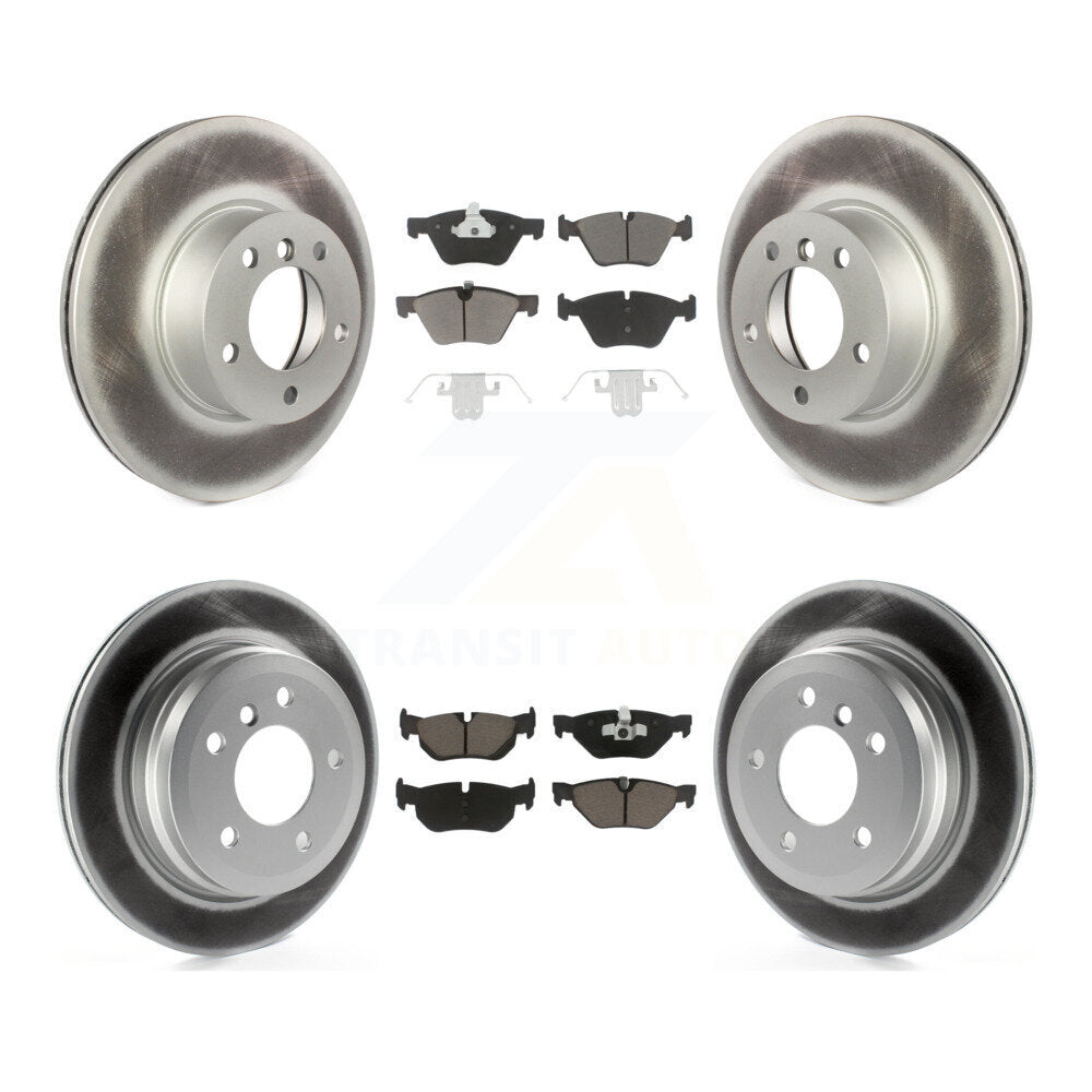 Front Rear Coated Disc Brake Rotor & Ceramic Pad Kit For 2008 BMW 328xi To 08 07