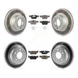 Front Rear Coated Disc Brake Rotor & Ceramic Pad Kit For 2008 BMW 328xi To 08 07