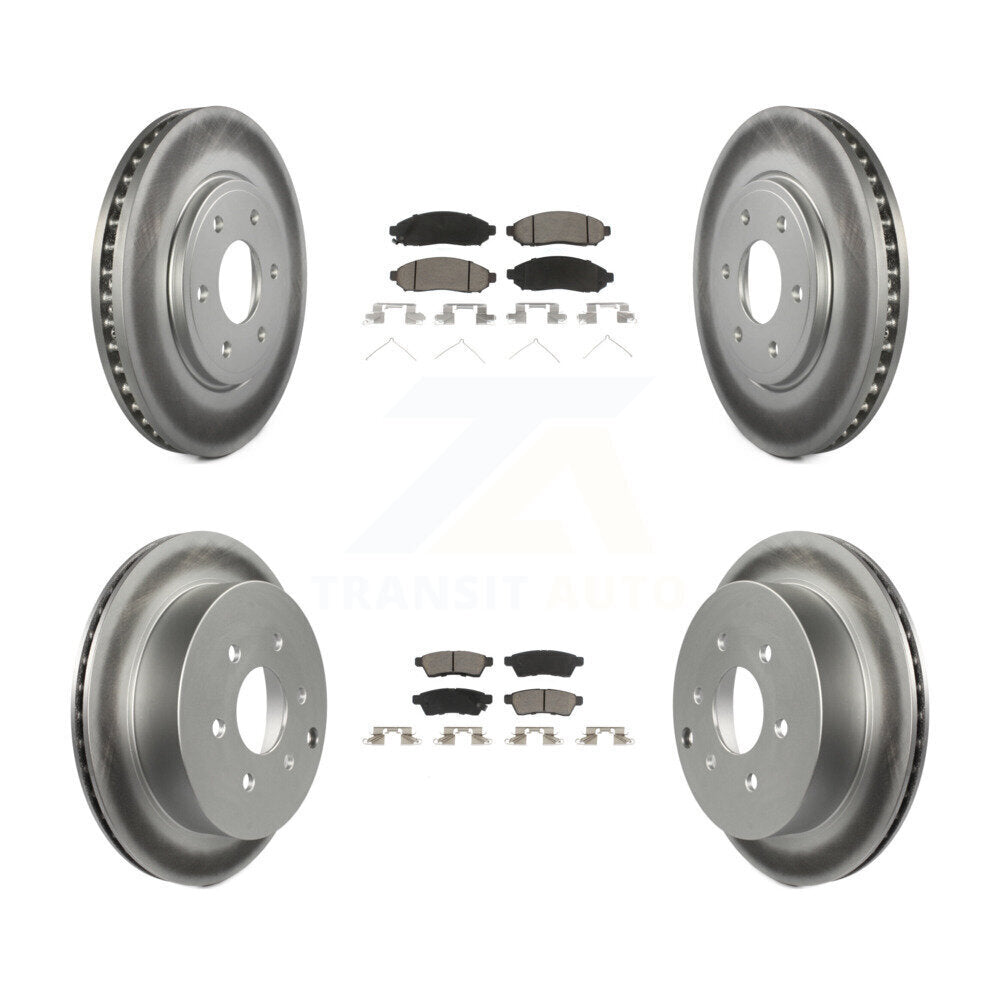 Front Rear Coated Brake Rotor Ceramic Pad Kit For Nissan Frontier Suzuki Equator