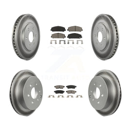 Front Rear Coated Disc Brake Rotors And Ceramic Pads Kit For Suzuki Equator