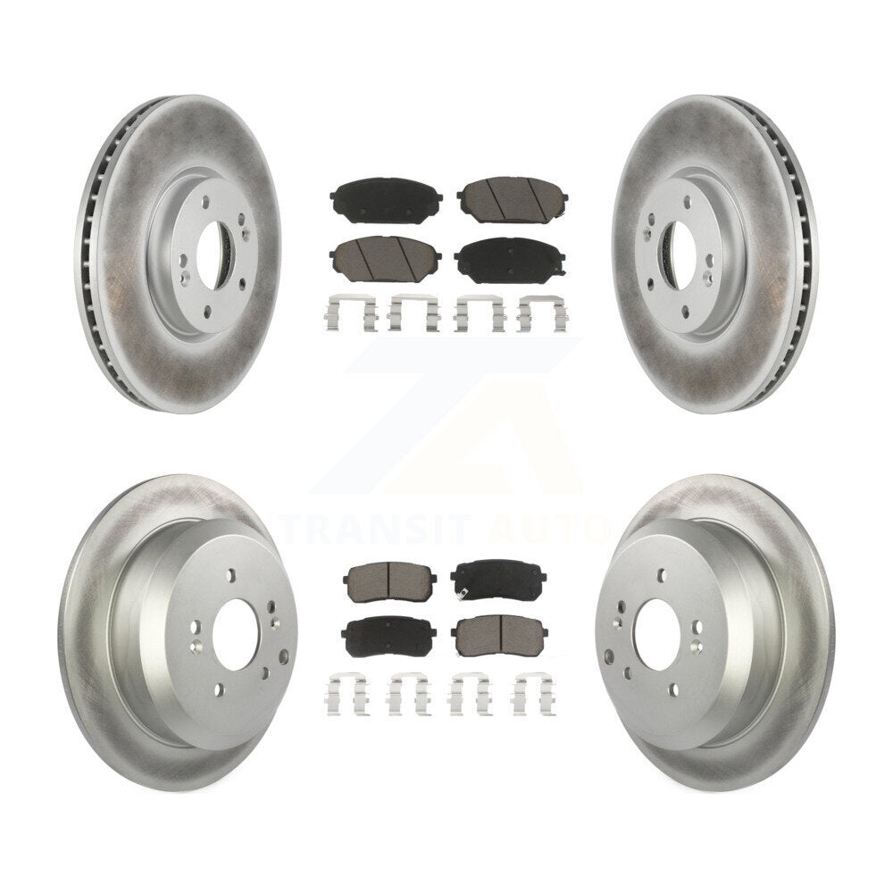 [Front+Rear] 2007-2012 Hyundai Veracruz Premium Coated Rotors & Ceramic Pads Brake Kit For Max Braking
