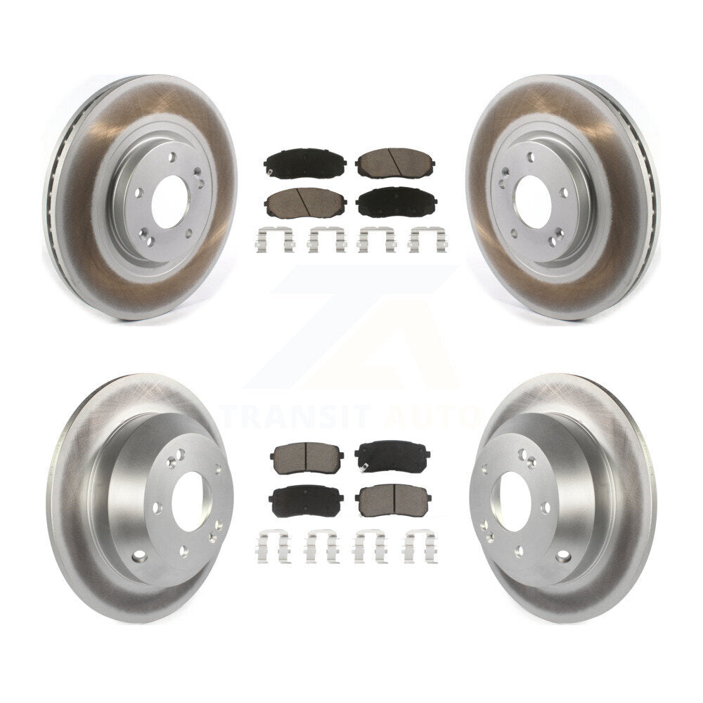 [Front+Rear] 2015-2020 Kia Sedona Premium Coated Rotors & Ceramic Pads Brake Kit For Max Braking