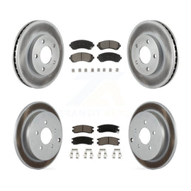 Front Rear Coated Brake Rotor Ceramic Pad Kit For Buick Rendezvous Pontiac Aztek