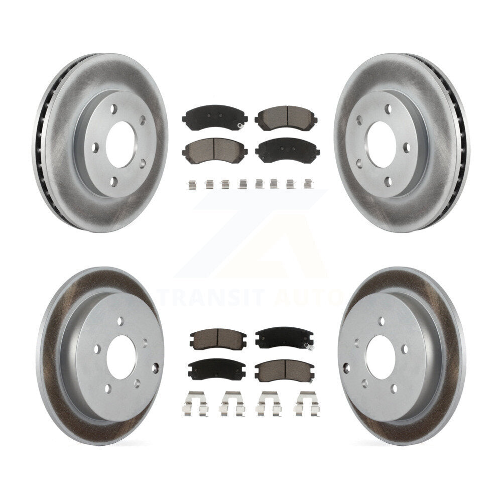 Front Rear Coated Brake Rotor Ceramic Pad Kit For Buick Rendezvous Pontiac Aztek