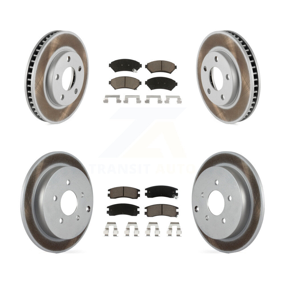 Front Rear Coated Disc Brake Rotors And Ceramic Pads Kit For Pontiac Montana