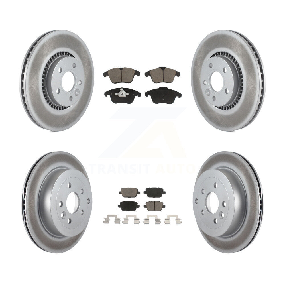 [Front+Rear] 2008-2011 Land Rover LR2 Premium Coated Rotors & Ceramic Pads Brake Kit For Max Braking