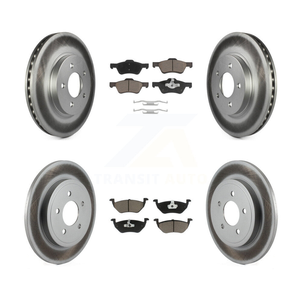 Front Rear Coat Disc Brake Rotor Ceramic Pad Kit For Ford Escape Mercury Mariner