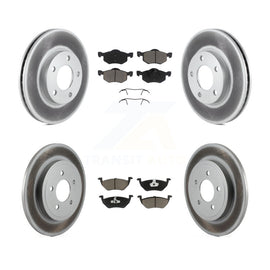 Front Rear Coated Brake Rotors Ceramic Pad Kit For Mazda Tribute Mercury Mariner