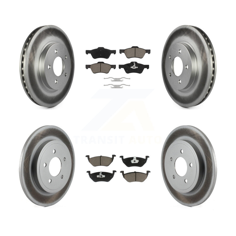 Front Rear Coat Disc Brake Rotor Ceramic Pad Kit For Ford Escape Mercury Mariner
