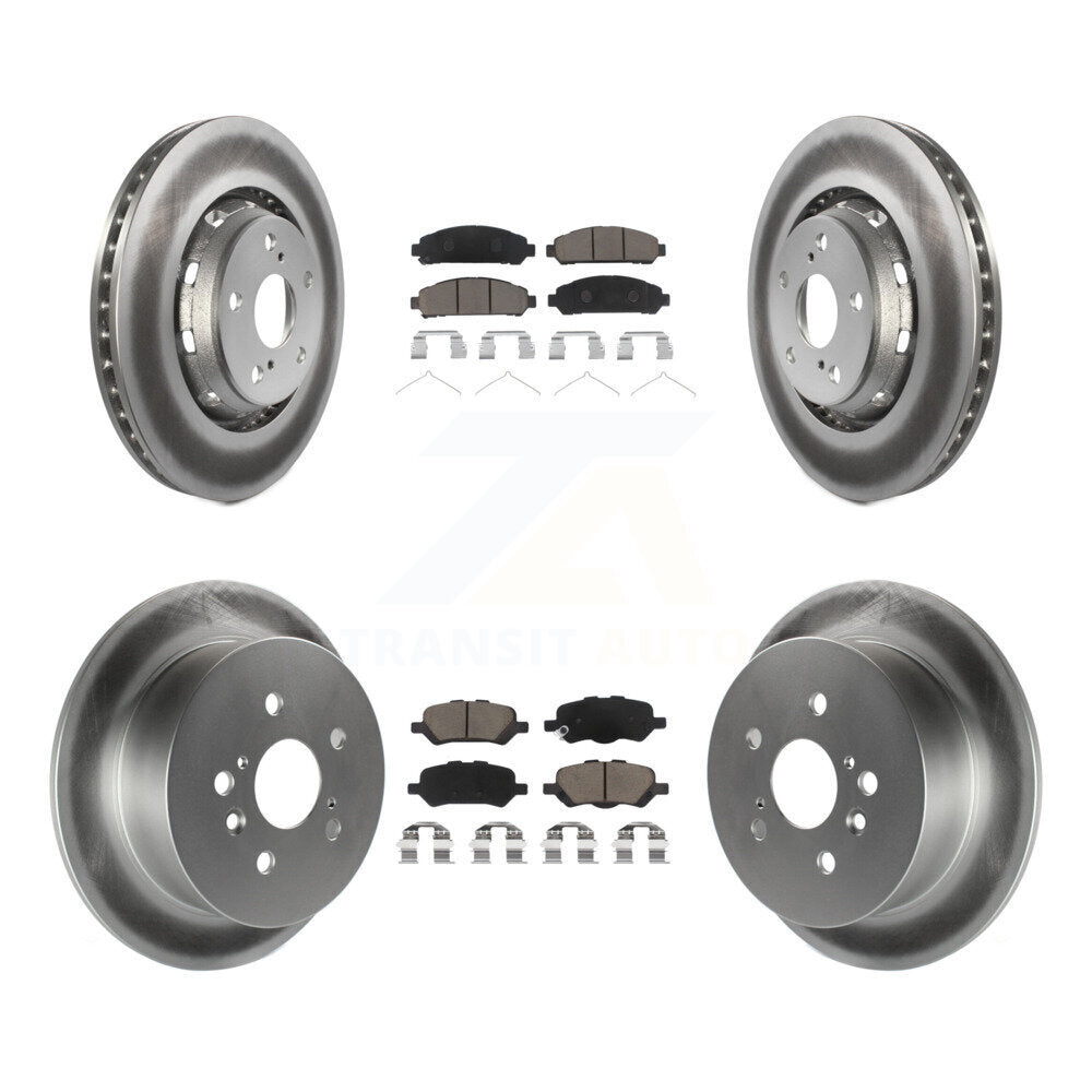 [Front+Rear] 2009-2016 Toyota Venza Premium Coated Rotors & Ceramic Pads Brake Kit For Max Braking