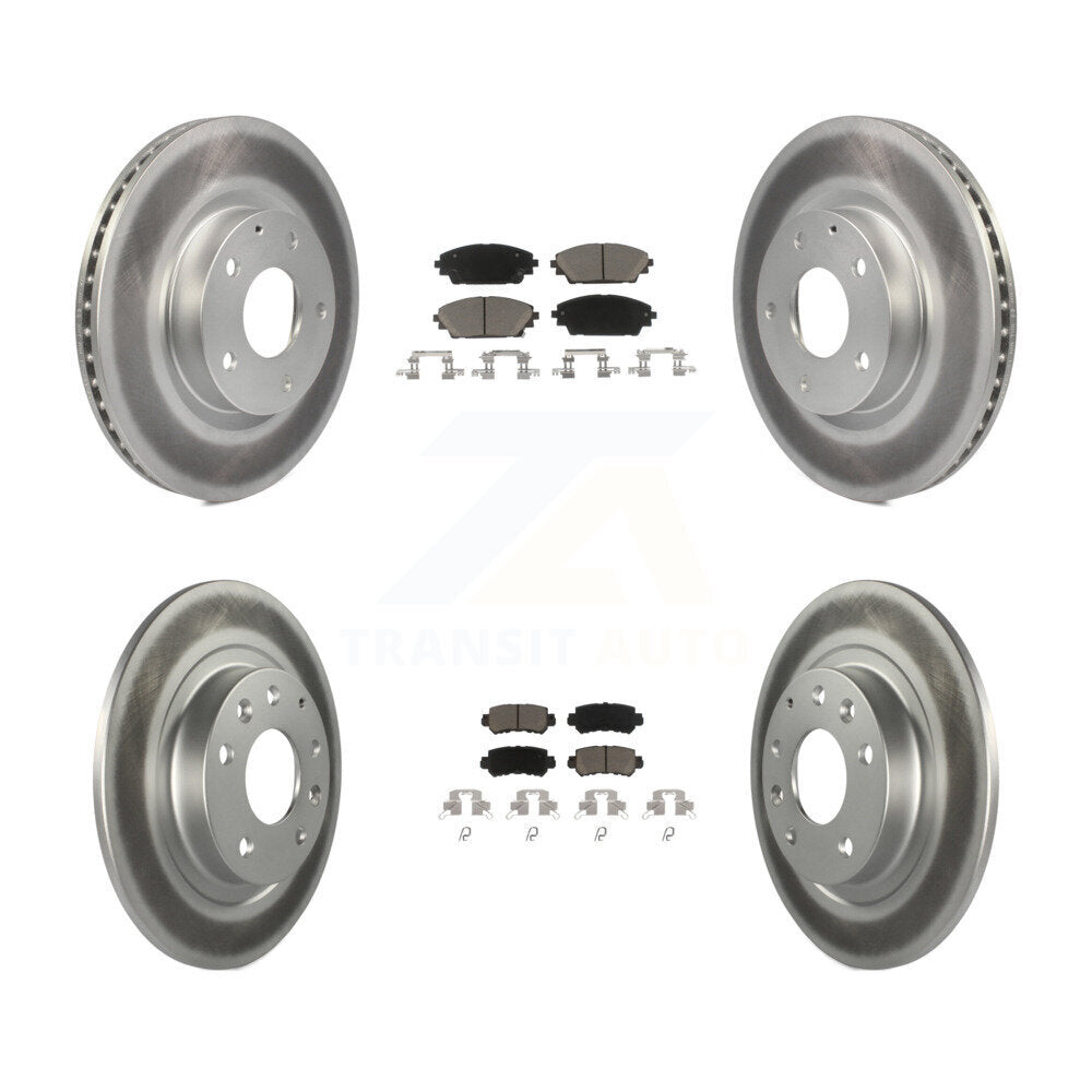 [Front+Rear] 2016-2018 Mazda CX-3 AWD Premium Coated Rotors & Ceramic Pads Brake Kit For Max Braking