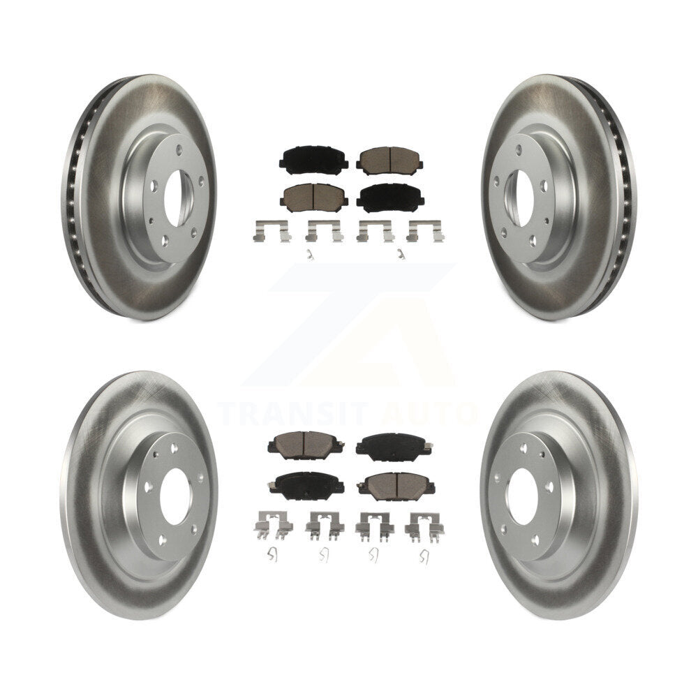 Front Rear Coated Disc Brake Rotors And Ceramic Pads Kit For Mazda CX-5