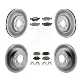 Front Rear Coated Disc Brake Rotors And Ceramic Pads Kit For Fiat 500