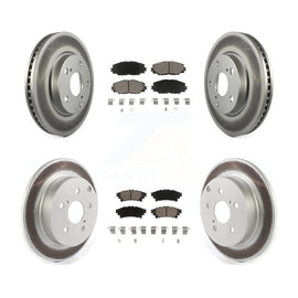 [Front+Rear] 2012-2018 Toyota Prius V Premium Coated Rotors & Ceramic Pads Brake Kit For Max Braking