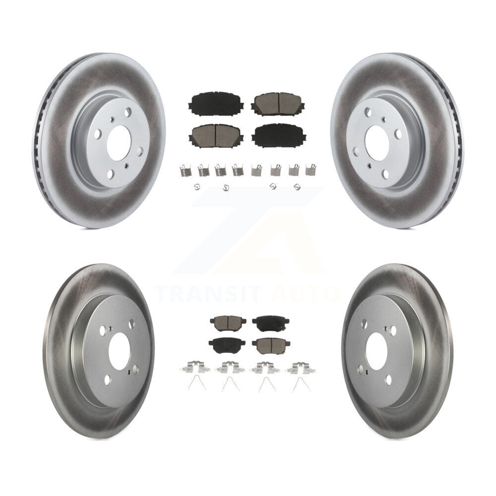 Front Rear Coated Disc Brake Rotors And Ceramic Pads Kit For Toyota Yaris