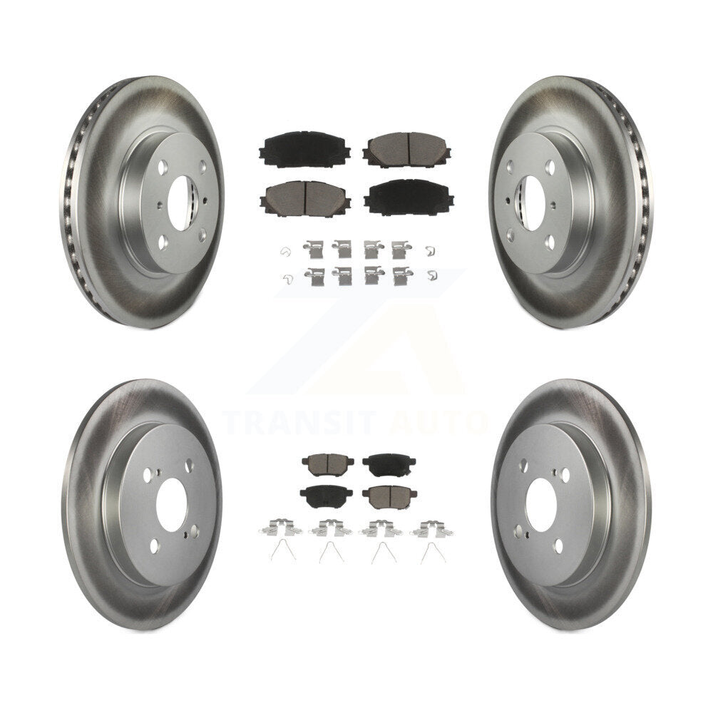 [Front+Rear] 2012-2013 Toyota Yaris L LE Premium Coated Rotors & Ceramic Pads Brake Kit For Max Braking