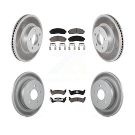 Front Rear Coated Brake Rotor & Ceramic Pad Kit For Ford Explorer Sport Trac 4WD