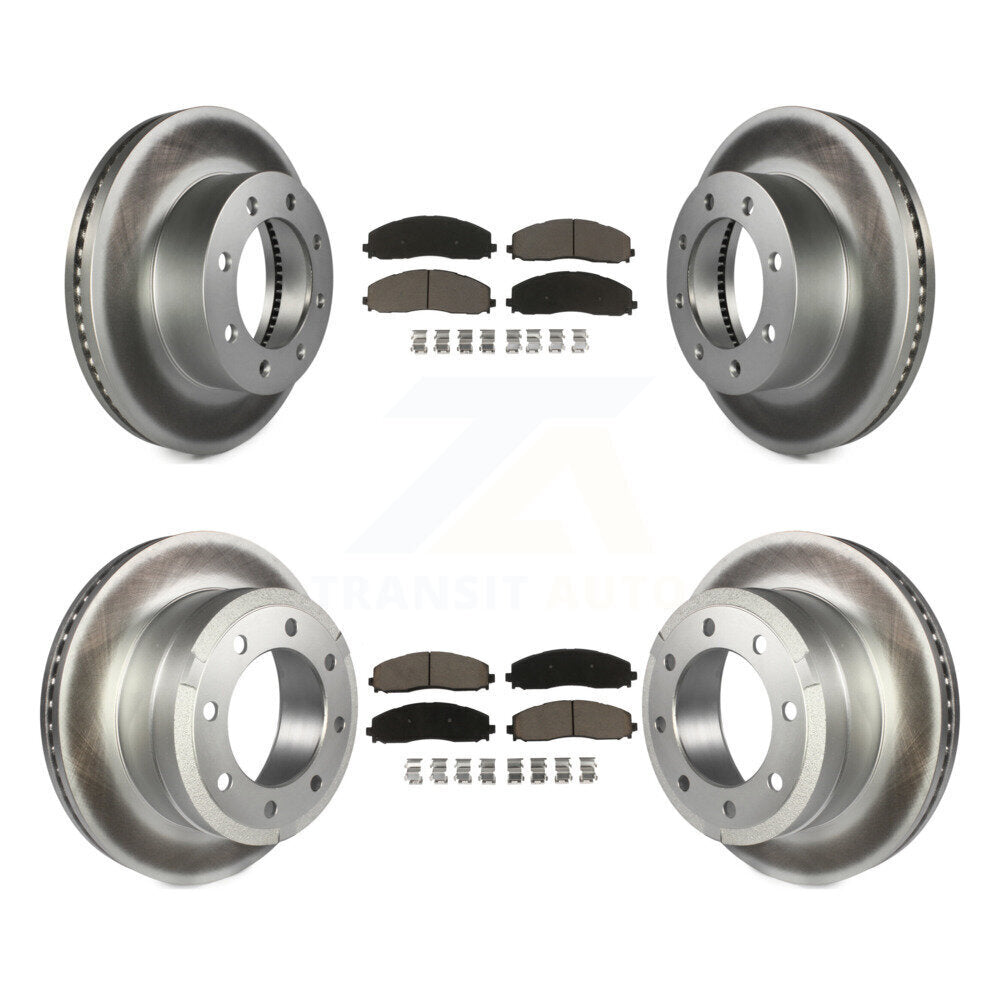 Front Rear Coat Brake Rotors Ceramic Pad Kit For Ford F-250 Super Duty F-350 4WD