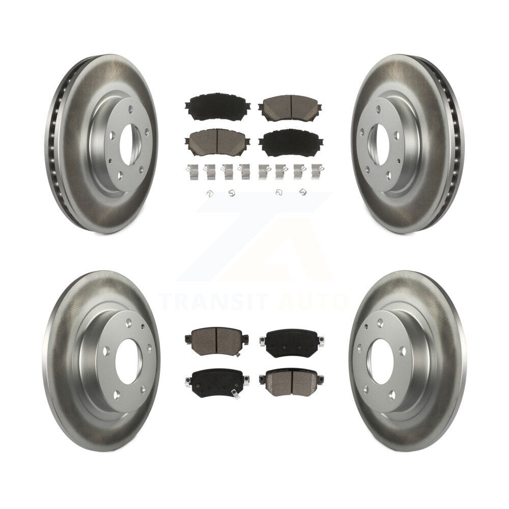 [Front+Rear] 2016-2018 Mazda 6 Premium Coated Rotors & Ceramic Pads Brake Kit For Max Braking