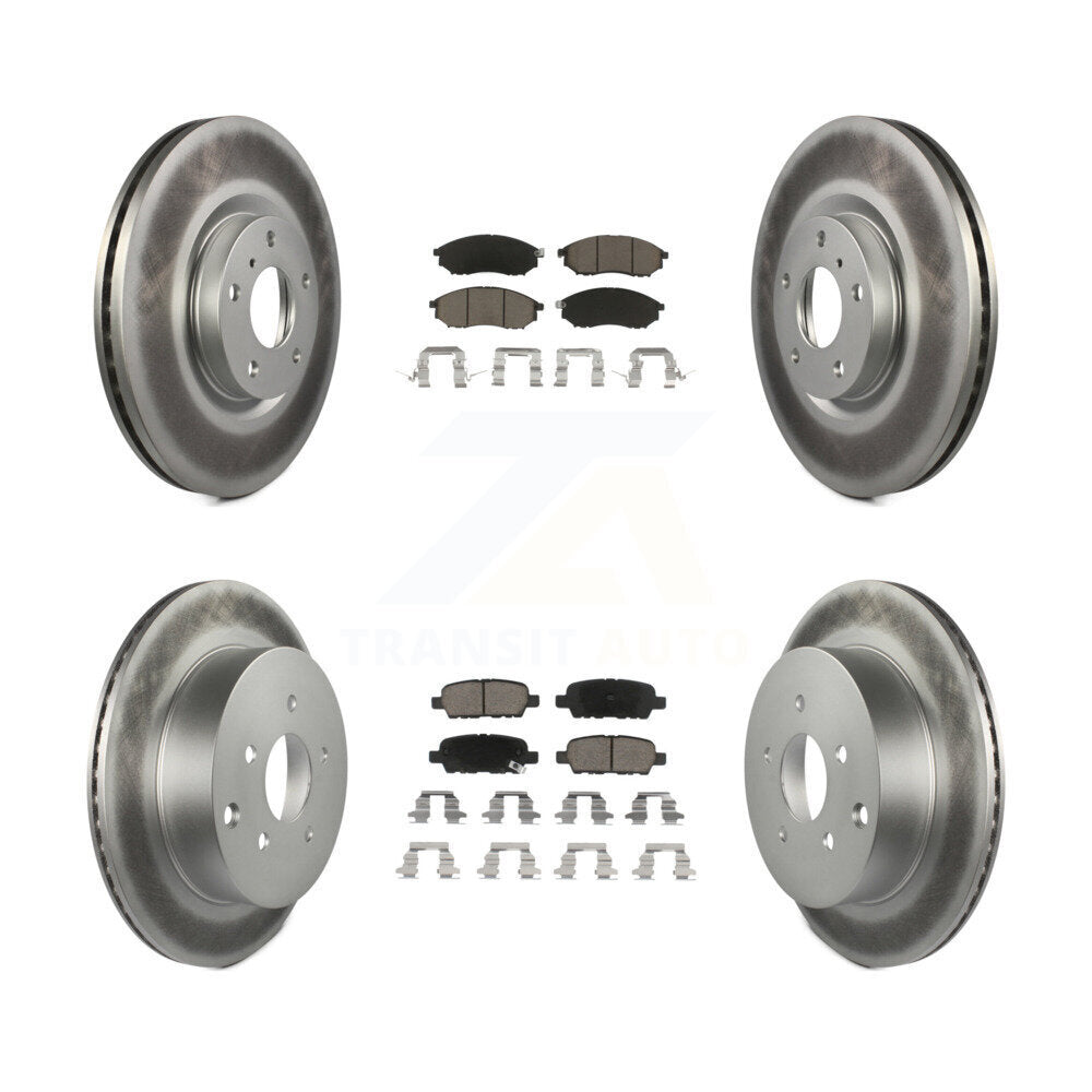 Front Rear Coat Brake Rotors Ceramic Pad Kit For Nissan Murano INFINITI M37 QX70