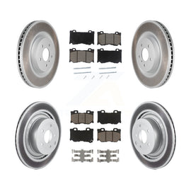 Front Rear Coated Brake Rotor Ceramic Pad Kit For INFINITI G37 Nissan 370Z Q60 Z