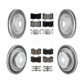 Front Rear Coated Brake Rotor Ceramic Pad Kit For INFINITI G37 Nissan 370Z Q60 Z