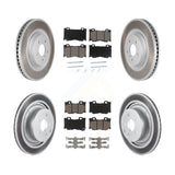Front Rear Coated Brake Rotor Ceramic Pad Kit For INFINITI G37 Nissan 370Z Q60 Z