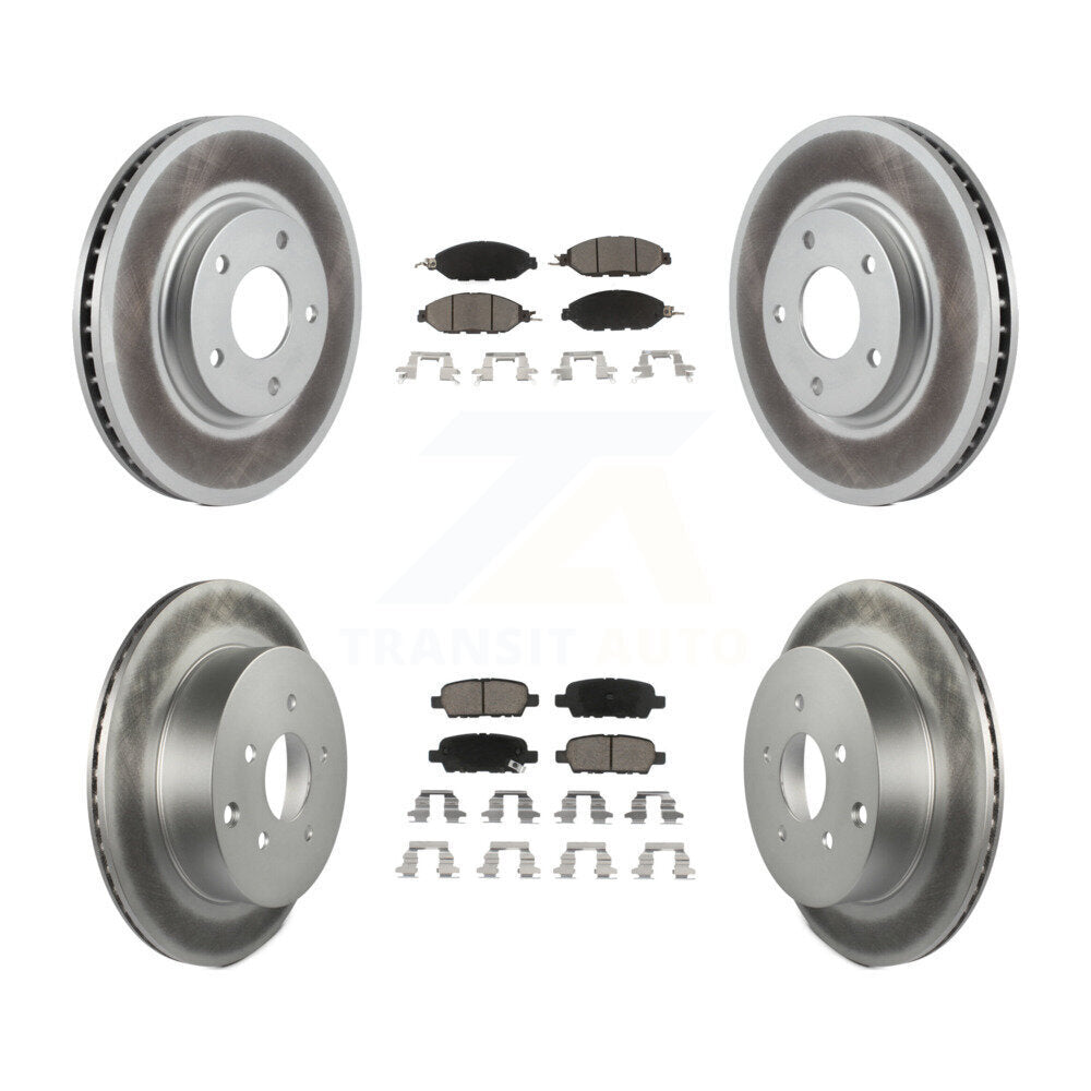 Front Rear Coat Brake Rotors Ceramic Pad Kit For 16 Nissan Pathfinder From 11 15
