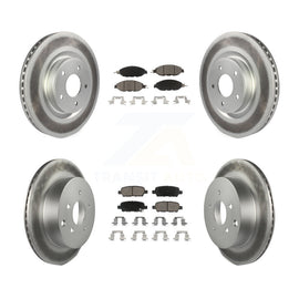 Front Rear Coated Brake Rotors Ceramic Pad Kit For Nissan Pathfinder Murano QX60