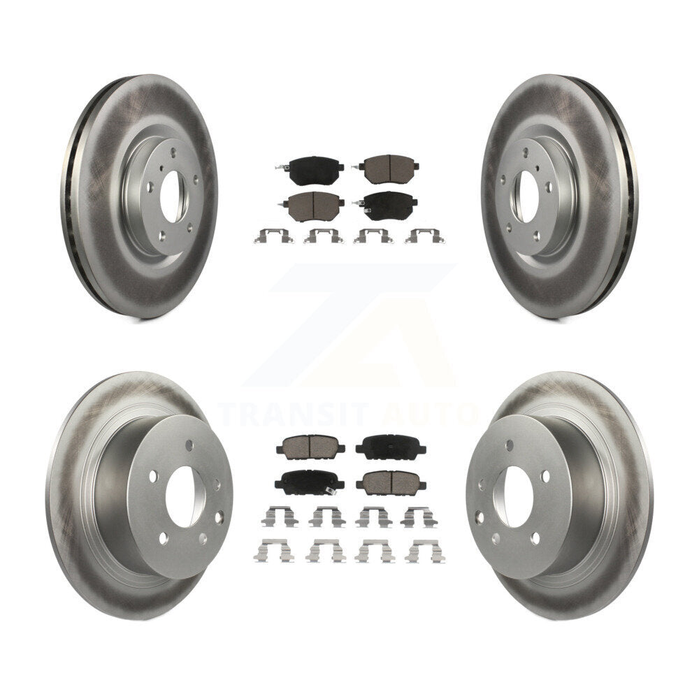 Front Rear Coated Disc Brake Rotors And Ceramic Pad Kit For Nissan Altima Maxima