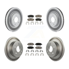 [Front+Rear] 2007-2012 Nissan Sentra SE-R Premium Coated Rotors & Ceramic Pads Brake Kit For Max Braking