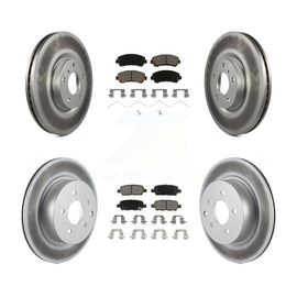 Front Rear Coated Disc Brake Rotors And Ceramic Pads Kit For Nissan Maxima