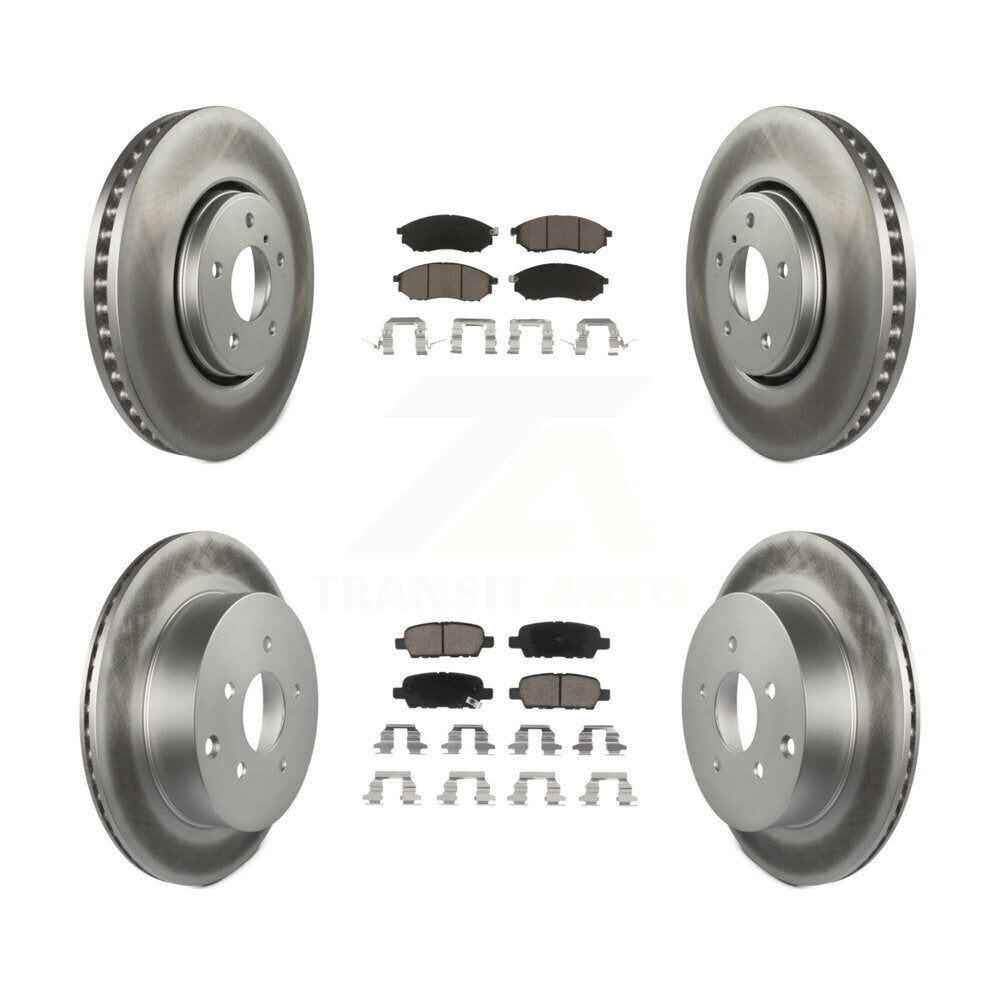 Front Rear Coated Brake Rotor & Ceramic Pad Kit For INFINITI FX35 FX37 QX70 FX45