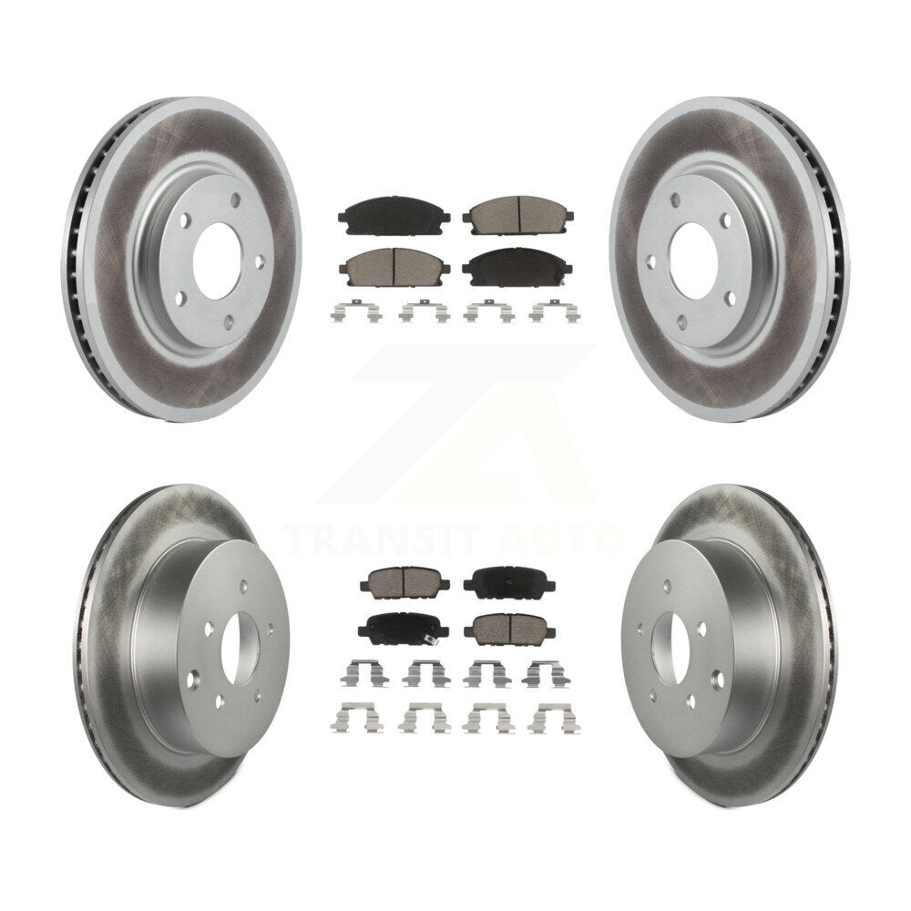 [Front+Rear] 2004-2009 Nissan Quest Premium Coated Rotors & Ceramic Pads Brake Kit For Max Braking