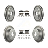 Front Rear Coated Disc Brake Rotors And Ceramic Pads Kit For Nissan LEAF