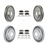 Front Rear Coated Disc Brake Rotors And Ceramic Pads Kit For Nissan LEAF